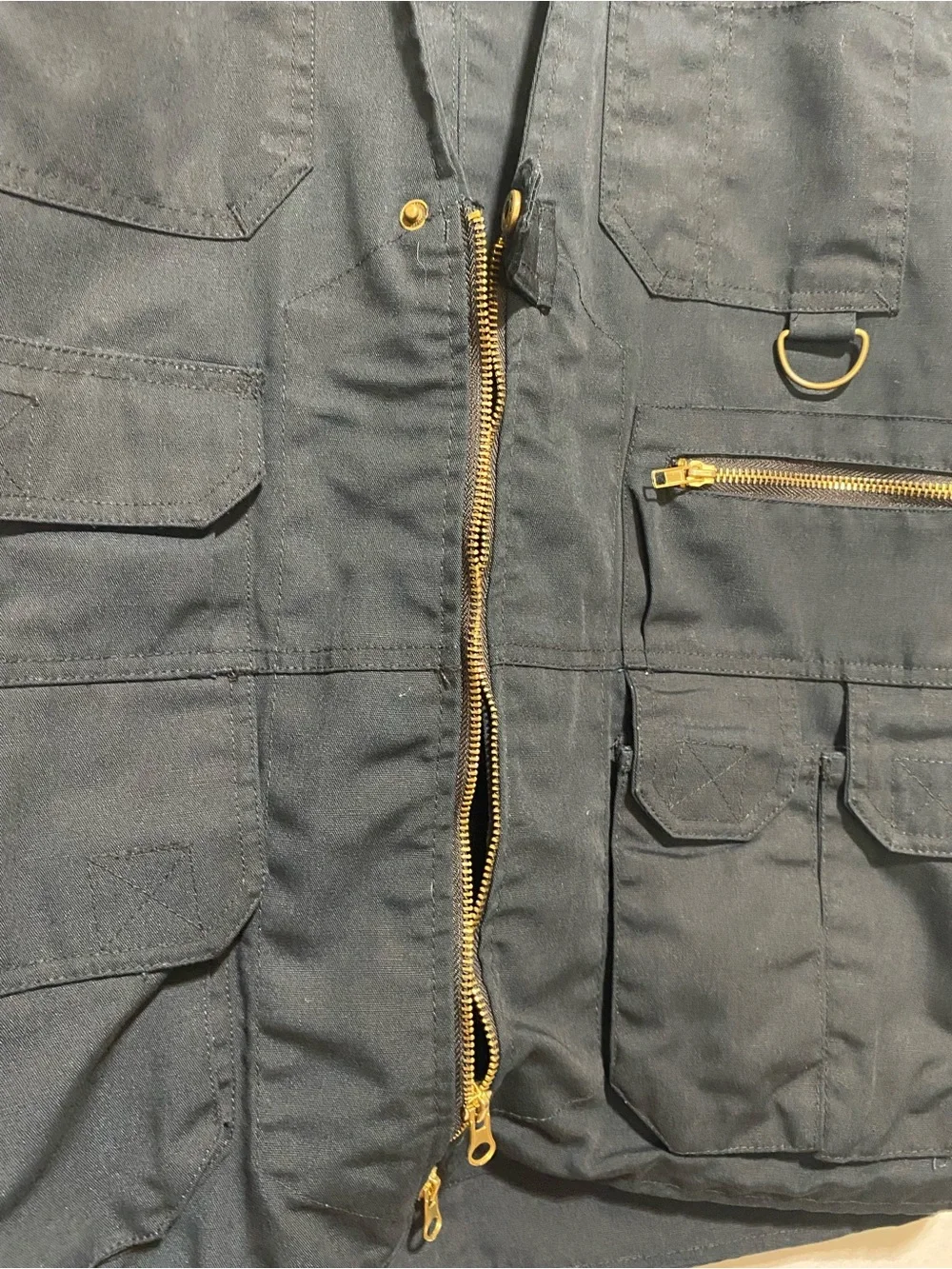 Tact Squad Tactical Vest Men's Large Black Utility Pockets Full Zip Tact Gear